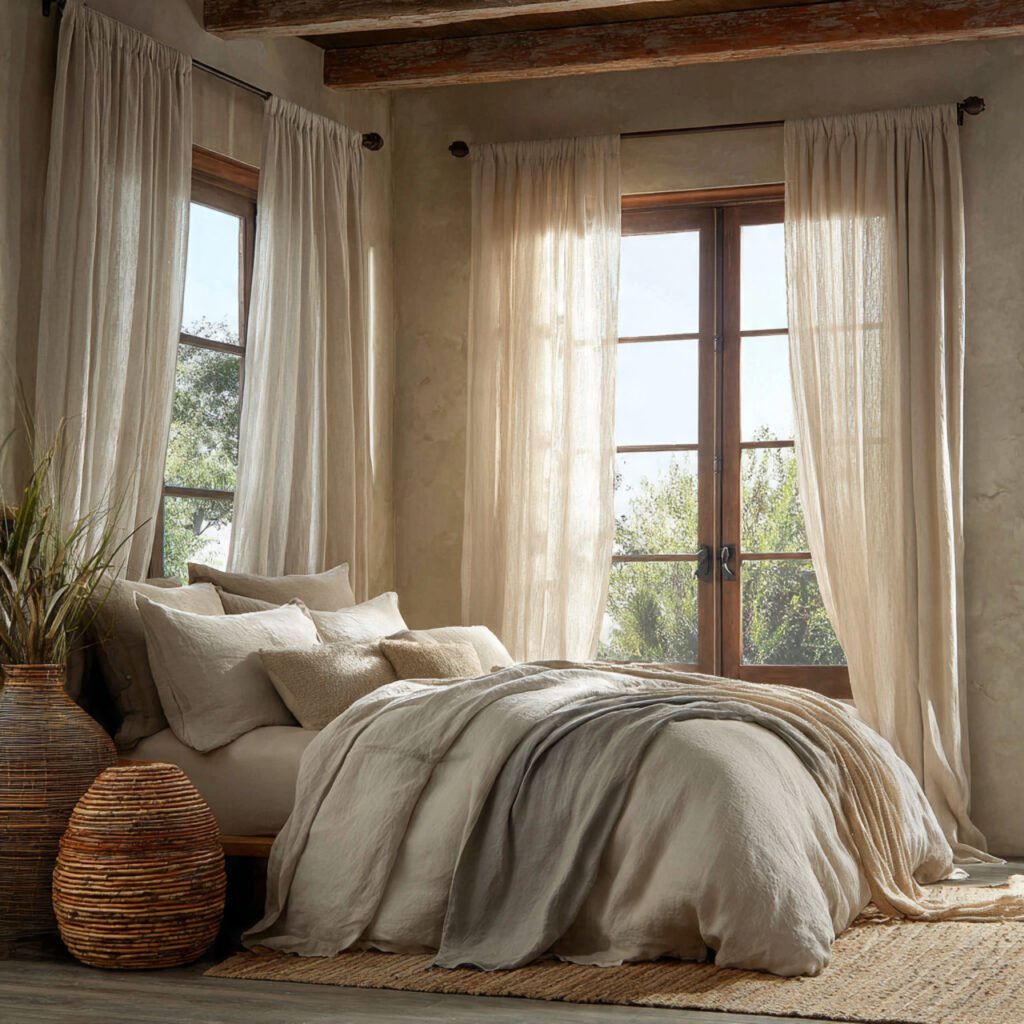 Flowing Floor-Length Curtains