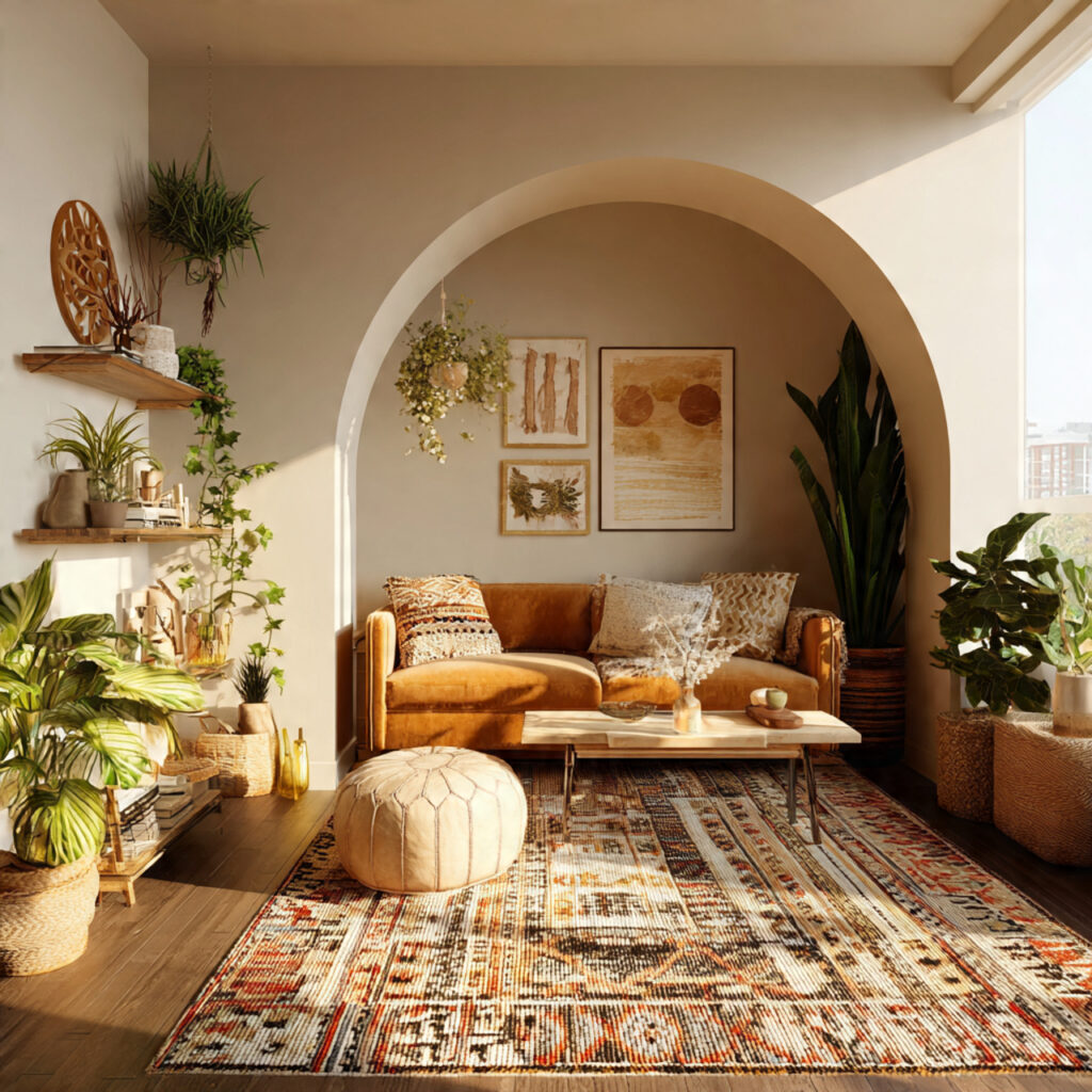 Boho Apartment Living Room Idea
