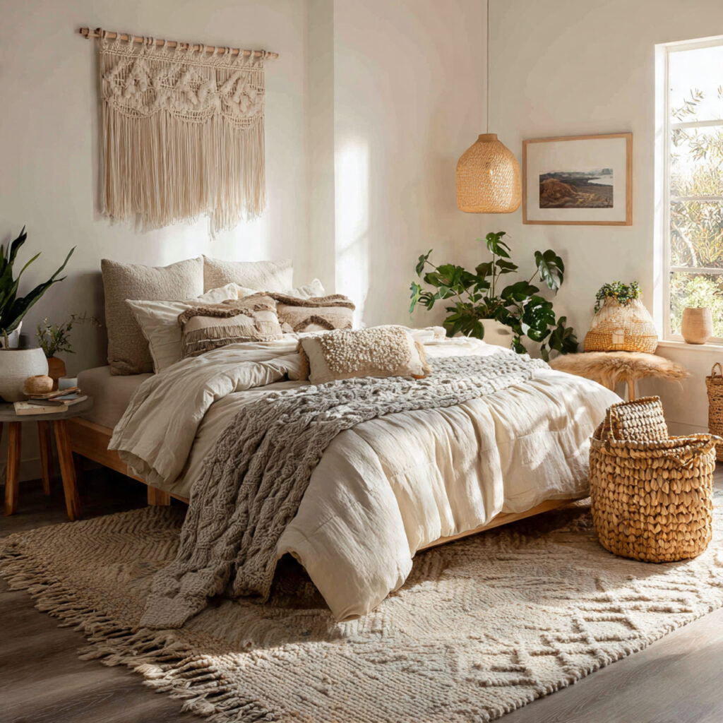 Neutral Boho Bedroom Atmosphere Ideas
