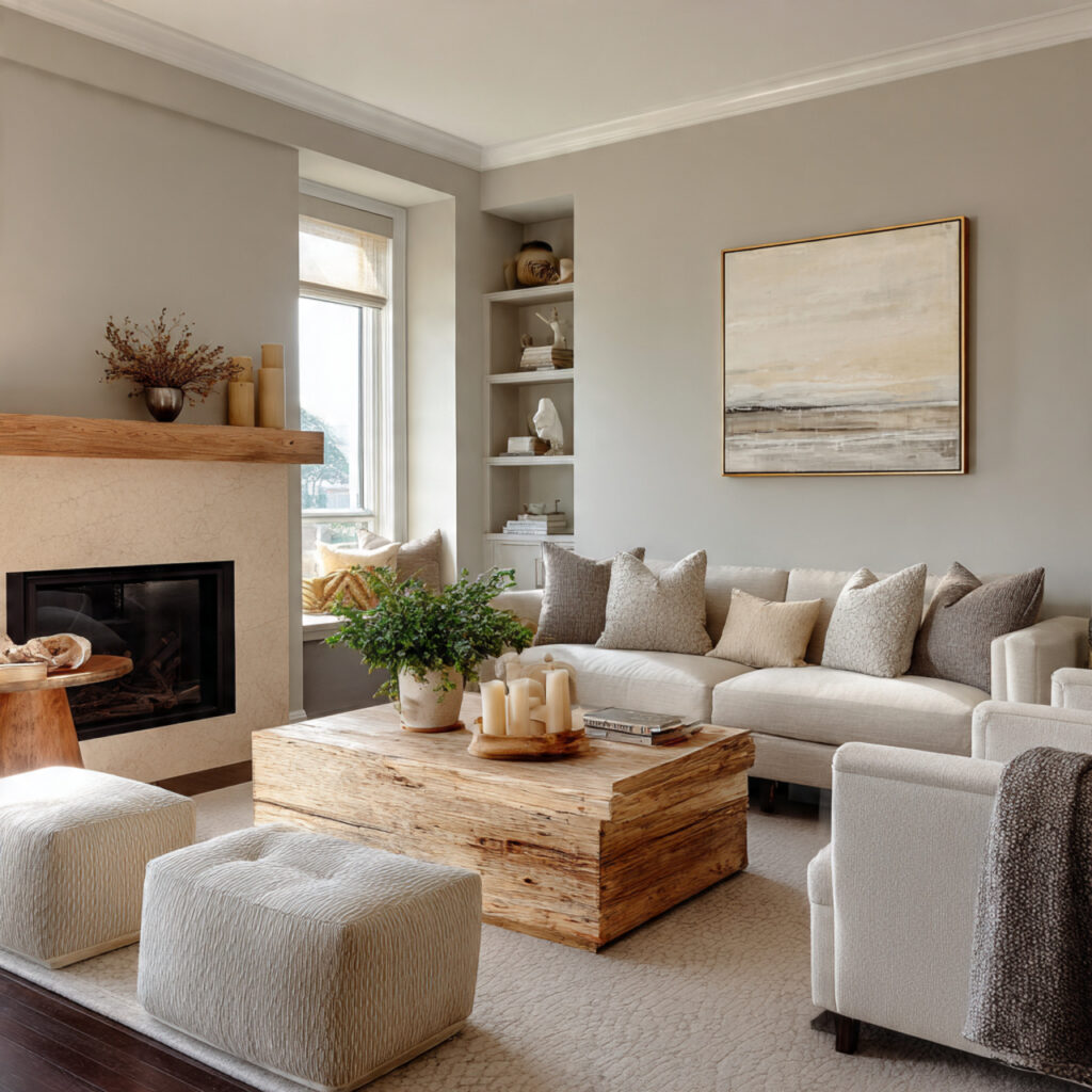 27 Gray Living Room Designs Ideas 2026 | Modern Inspiration 4 Gray Living Room with Natural Wood Accents