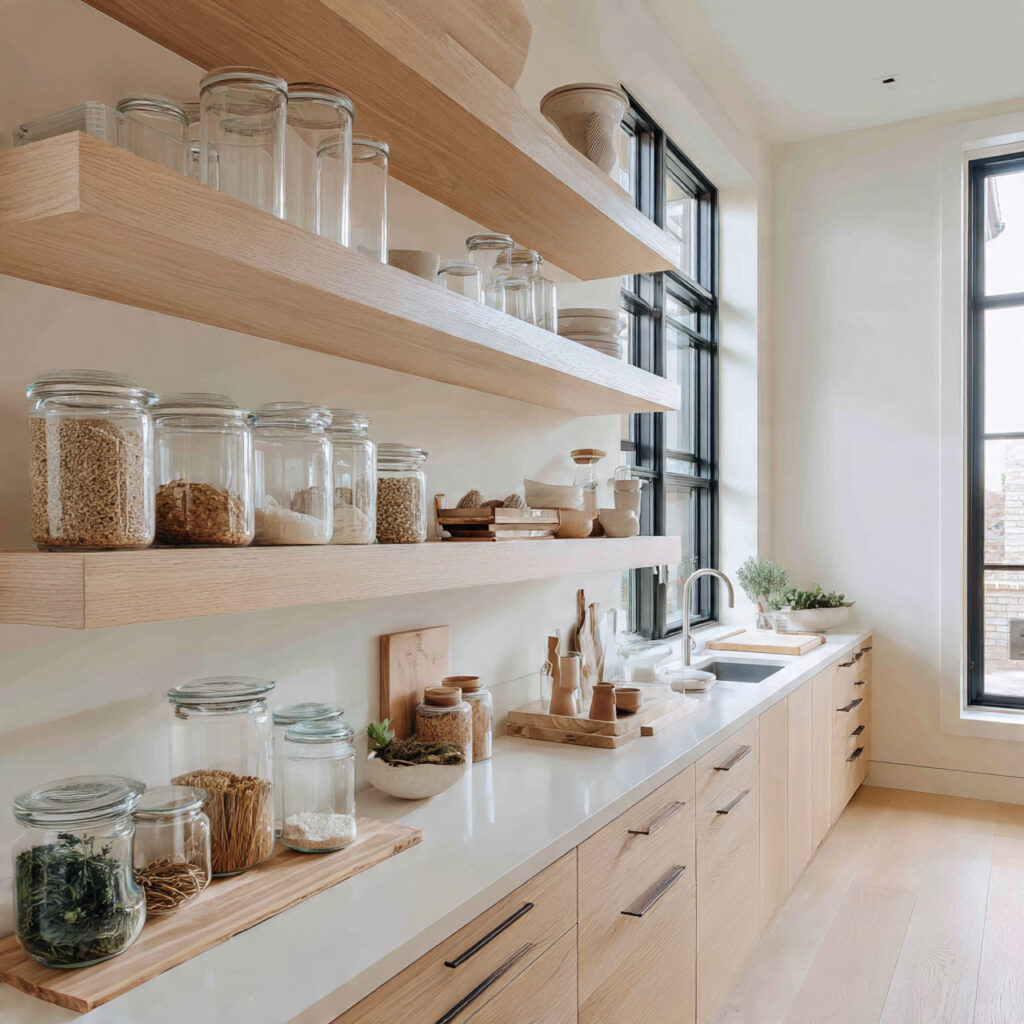 Minimalist Open-Shelf Pantry Ideas