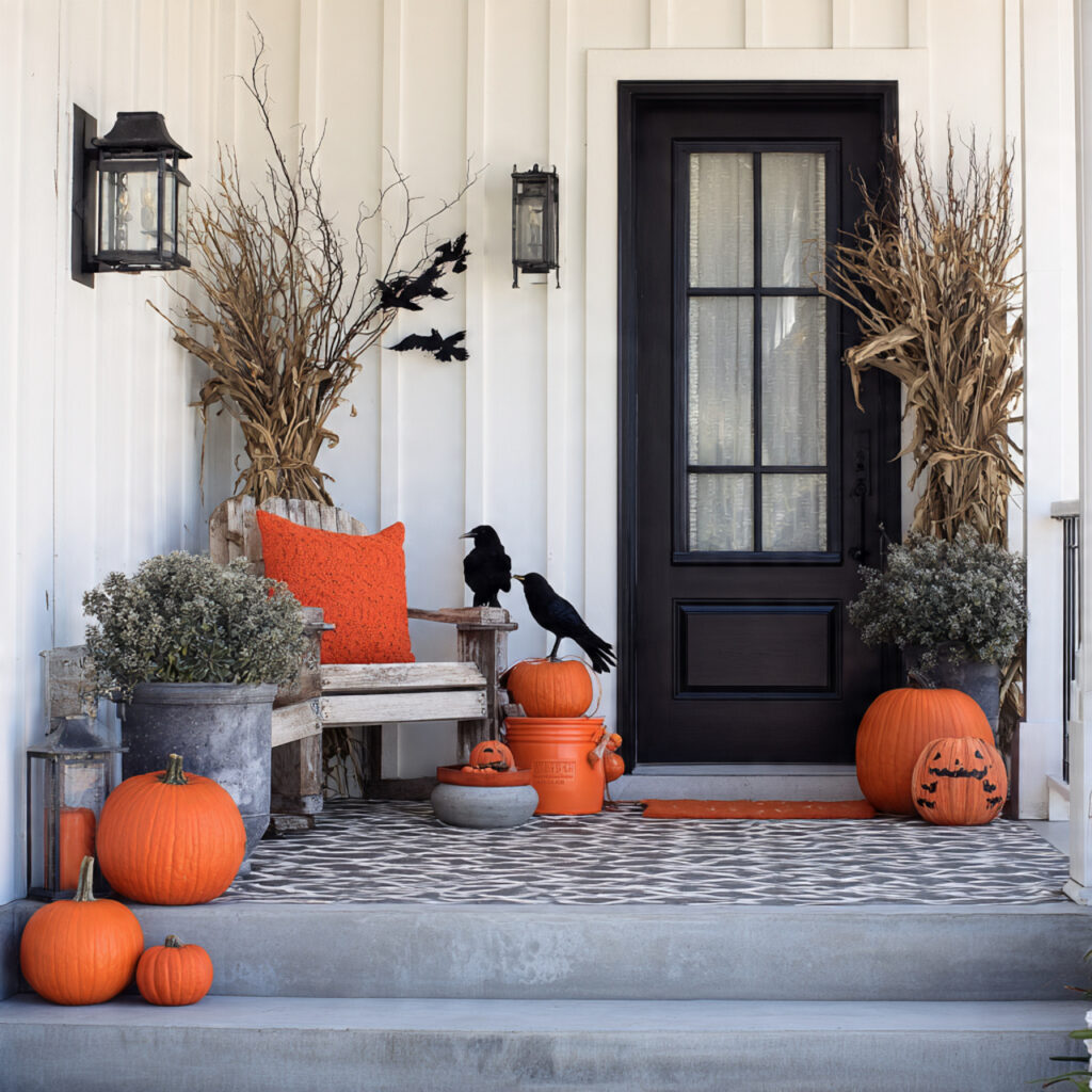Classic Orange and Black Porch Ideas