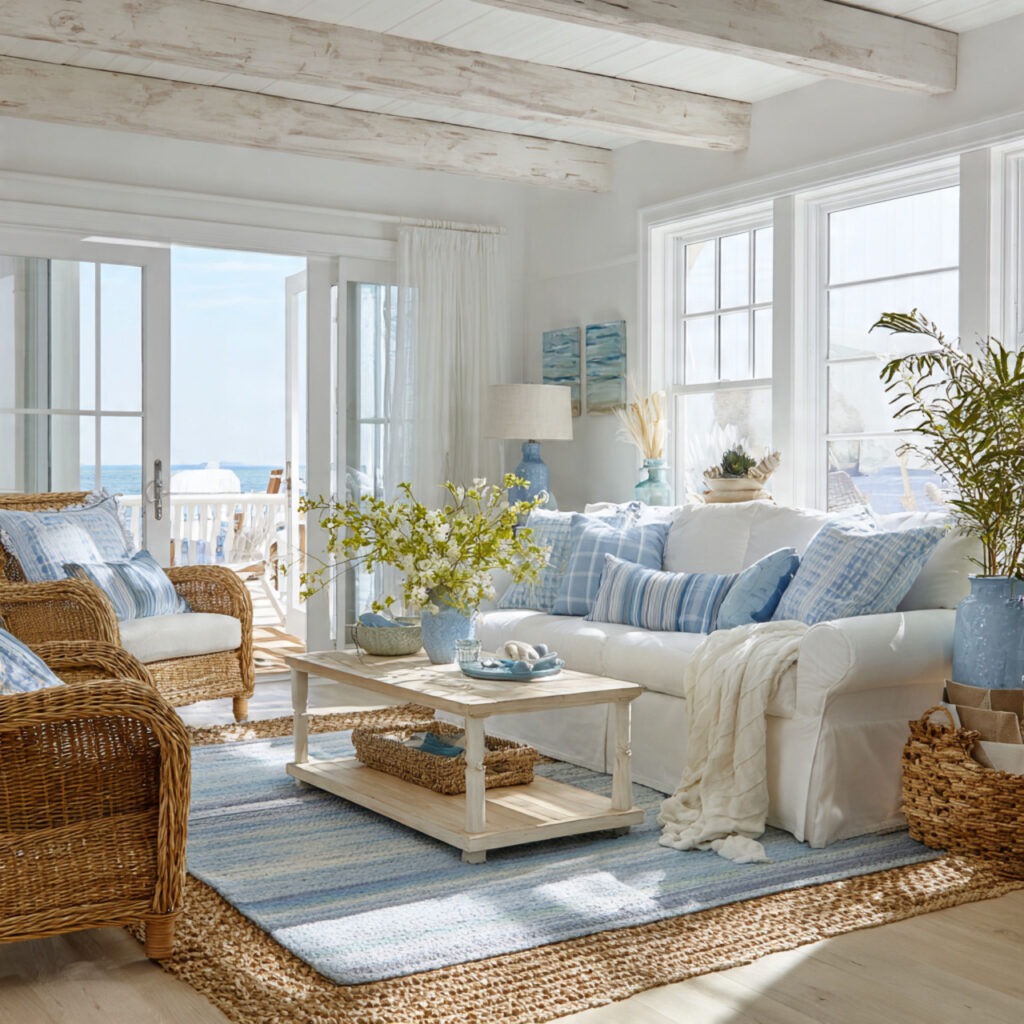 White Monochrome Living Room Idea