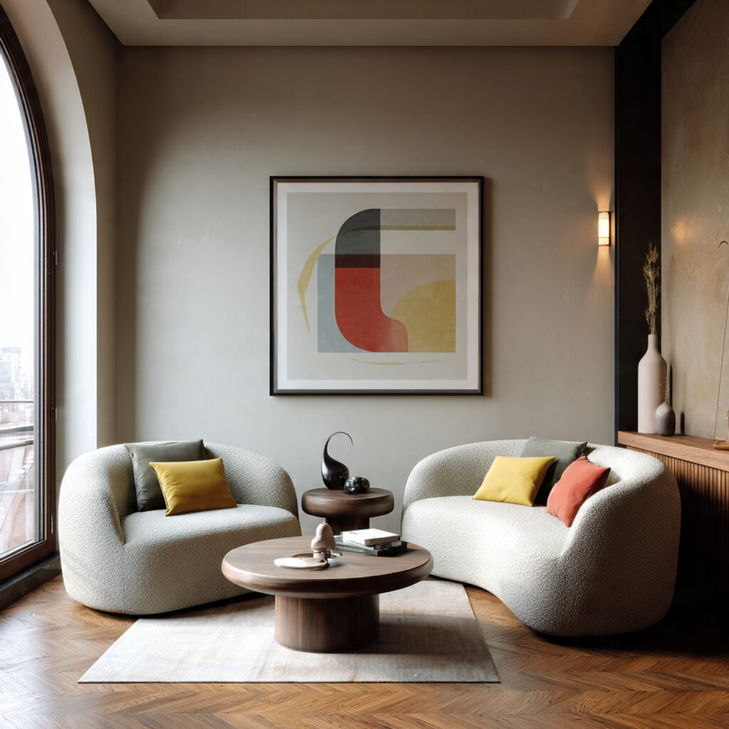 Luxury Velvet Seating Living Room Idea