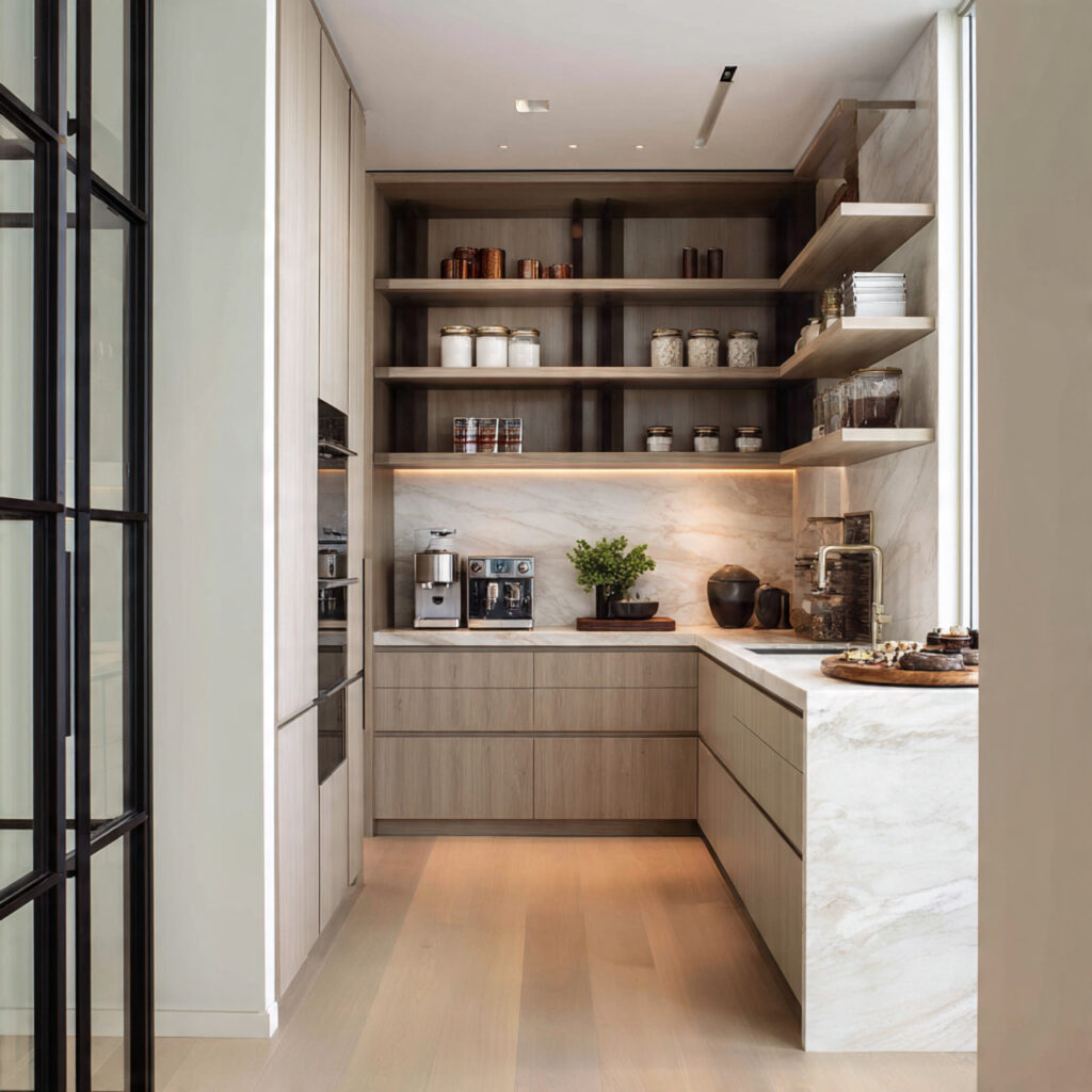Contemporary walk in pantry ideas