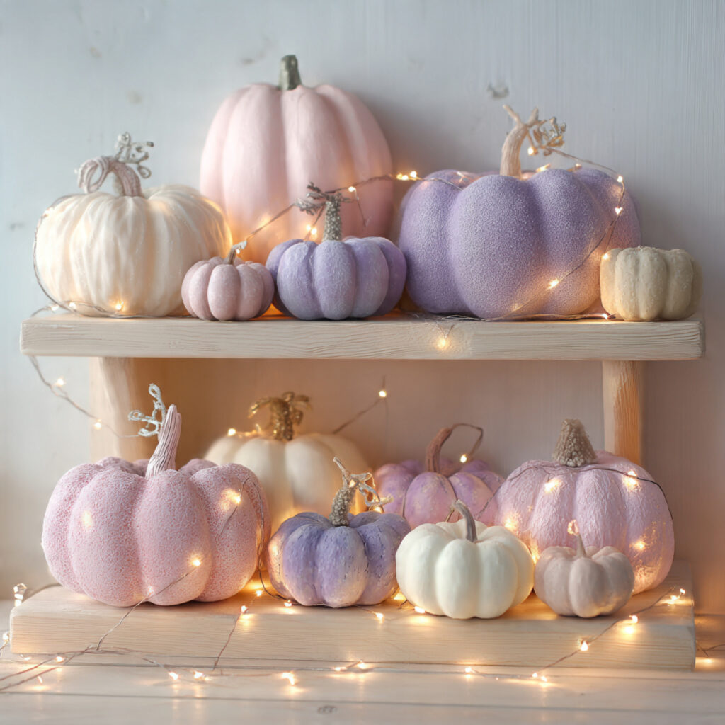 Pastel Pumpkin Display Ideas