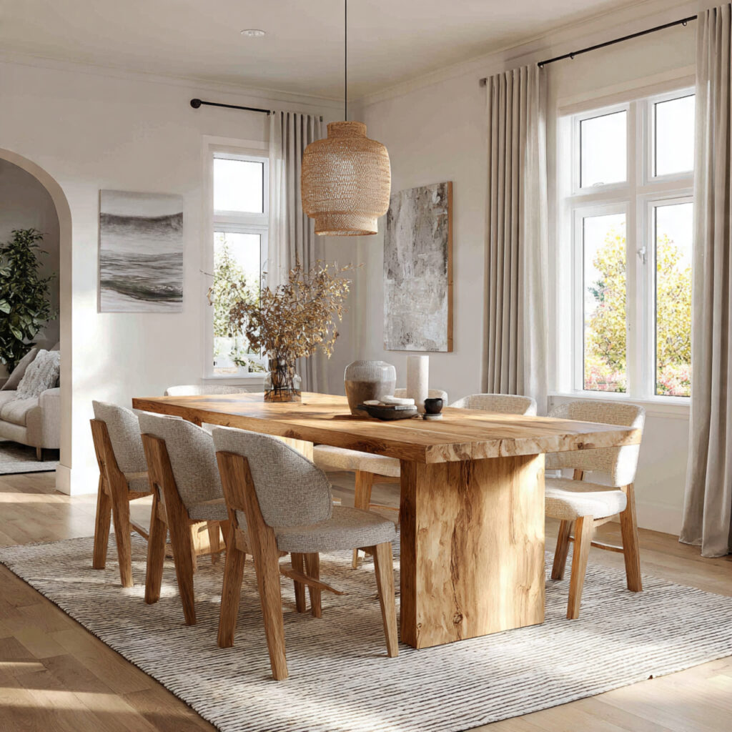 Natural wood dining room ideas 