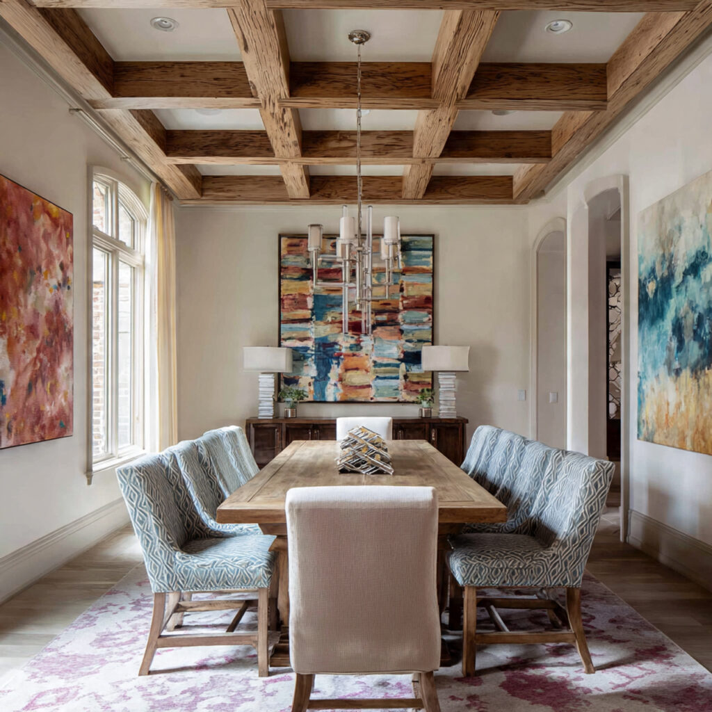 Statement ceiling dining room ideas 