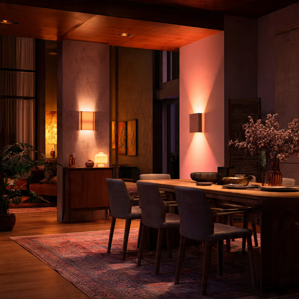 Dining room ideas with soft ambient lighting