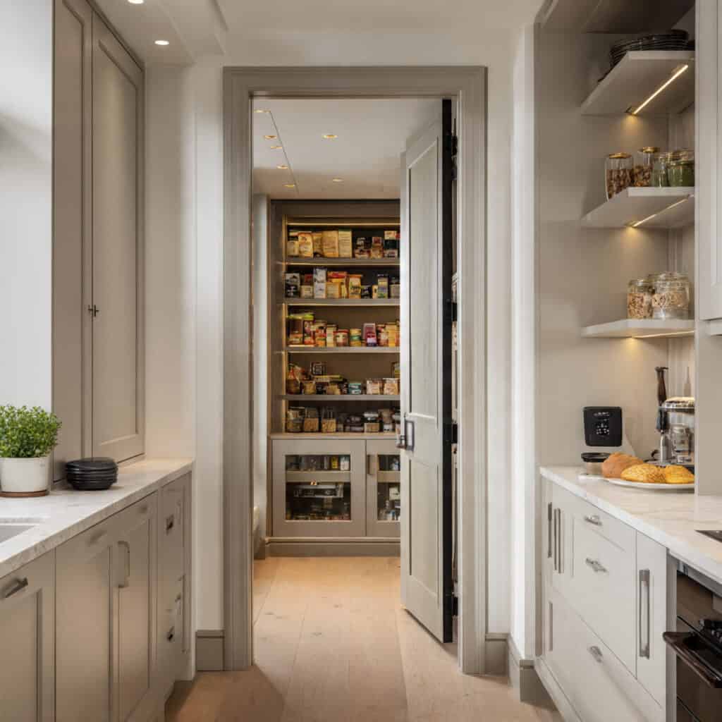 Walk-In Hidden Pantry Design Ideas