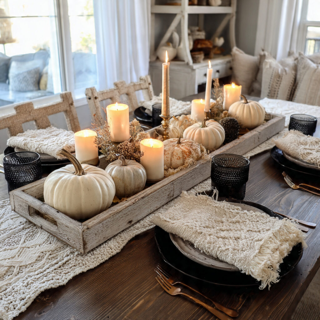 Farmhouse Halloween table decor ideas