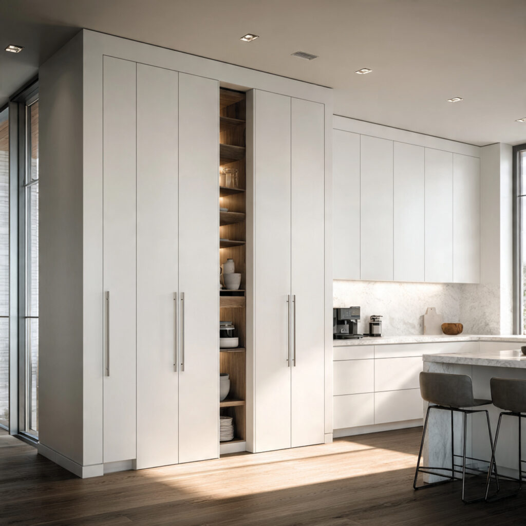 Hidden Pantry Ideas with Bold Interior Colors