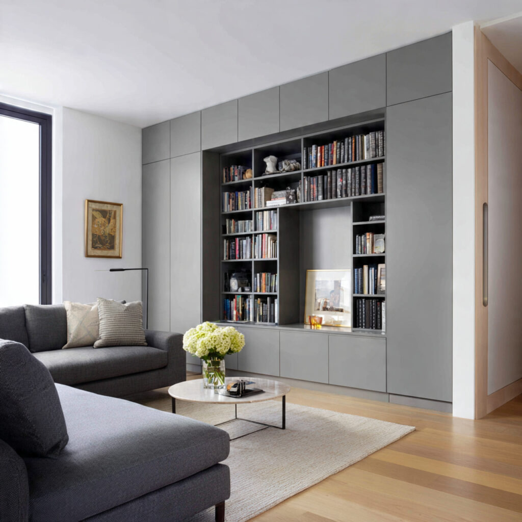 27 Gray Living Room Designs Ideas 2026 | Modern Inspiration 27 Gray Living Room Featuring Smart Storage Ideas