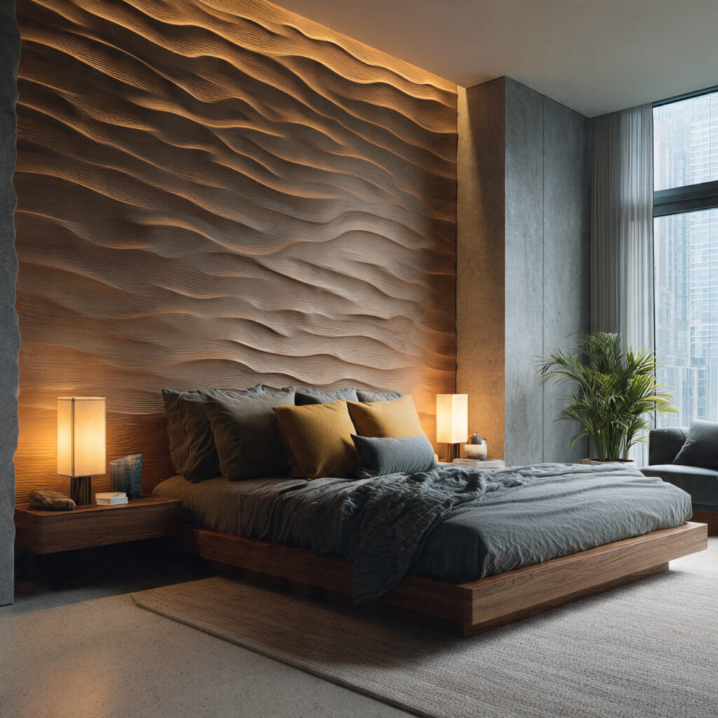 Textured Accent Wall Guest Bedroom Idea