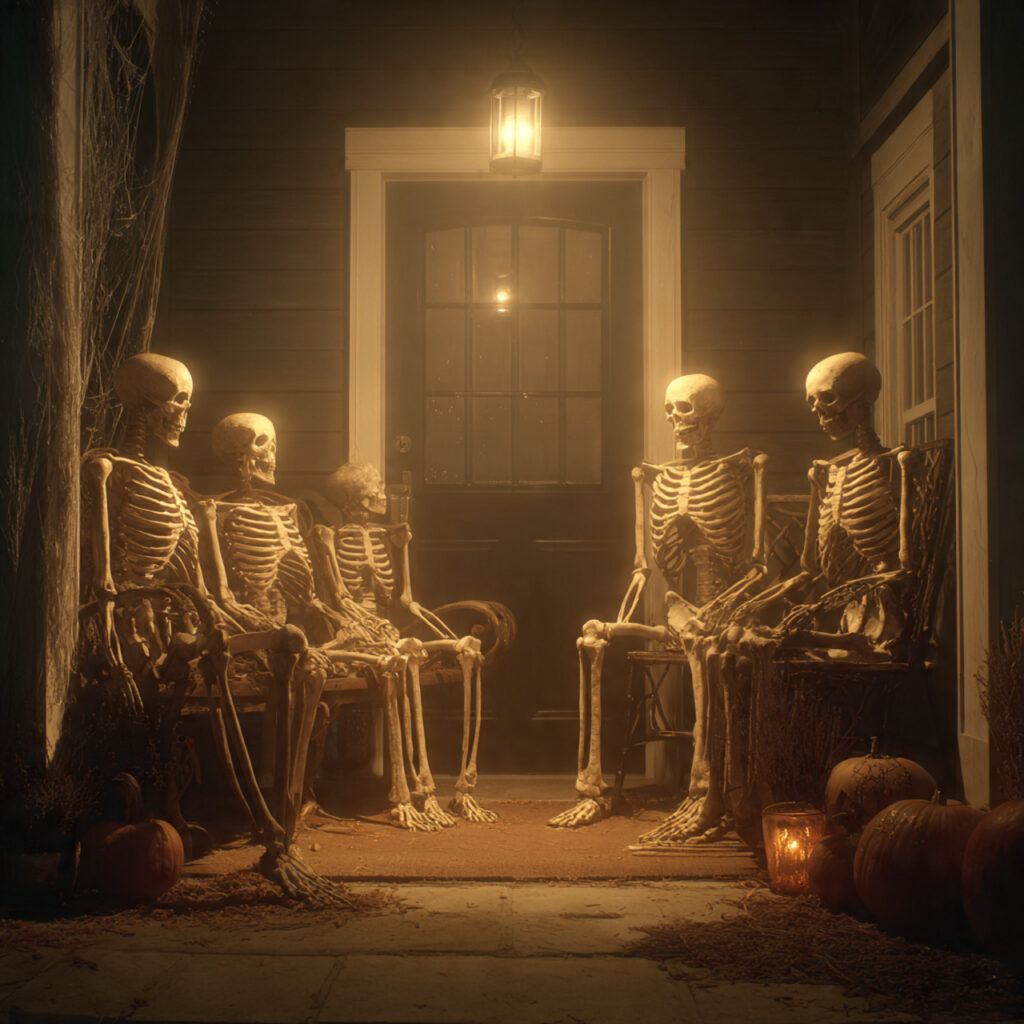 Sinister Skeleton Gathering Porch Ideas