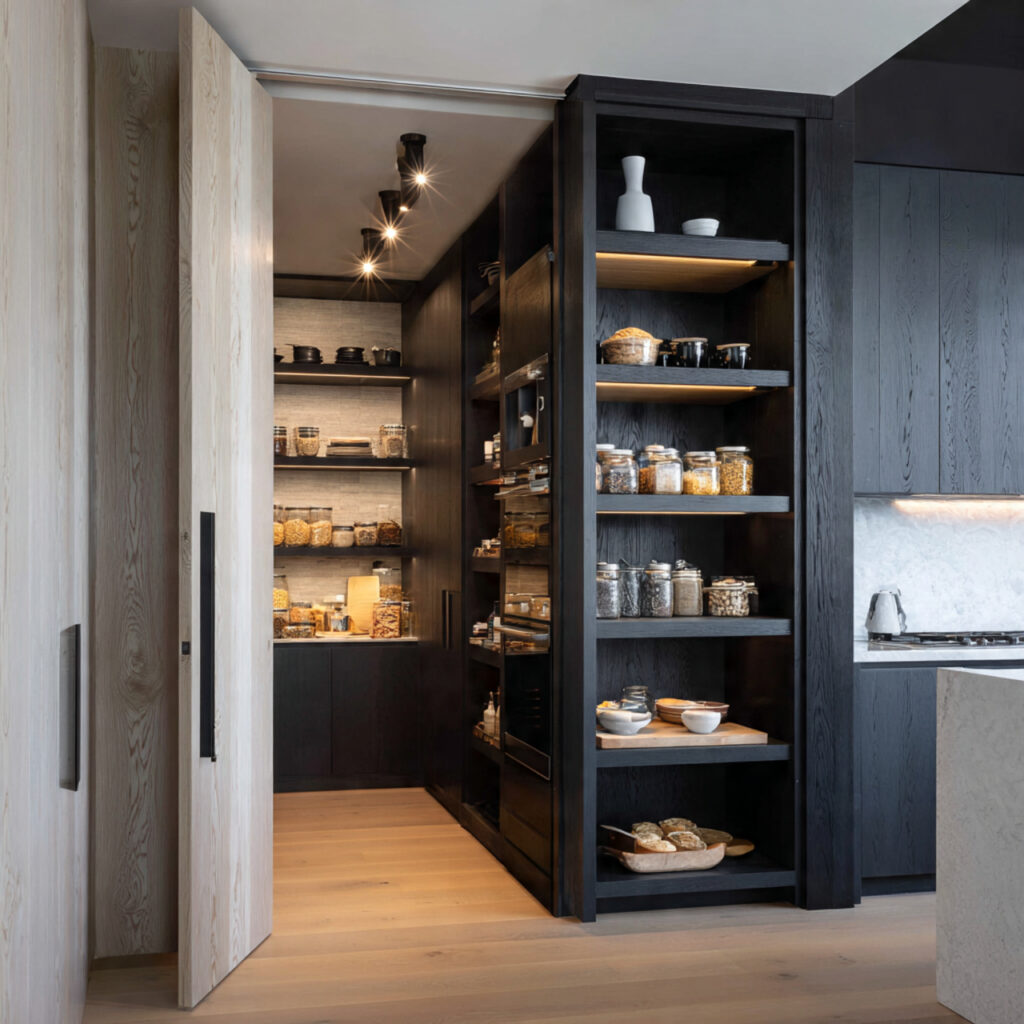 Floor-to-Ceiling Hidden Pantry Ideas