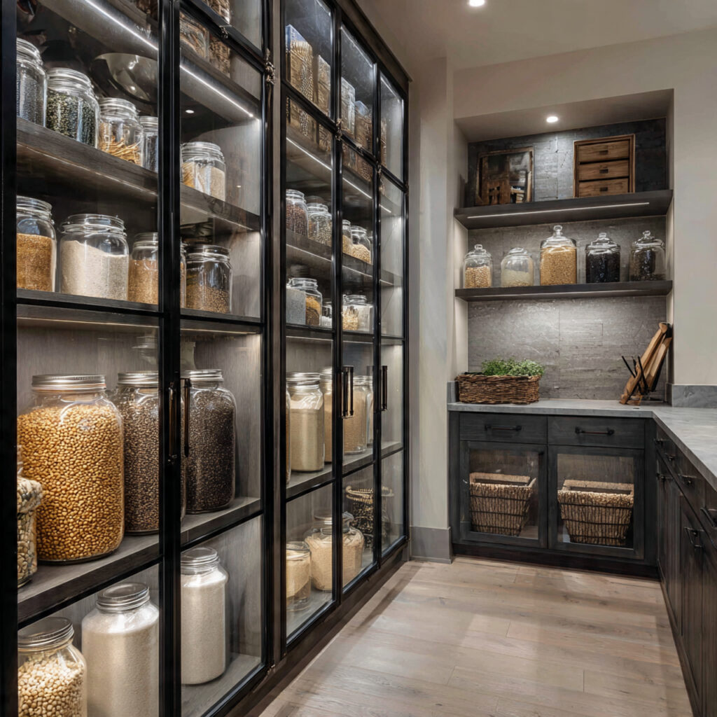 32 Pantry in Laundry Room Ideas 2026: Stylish, Smart & Space-Saving Designs 11 Glass-Front Pantry Cabinet Ideas