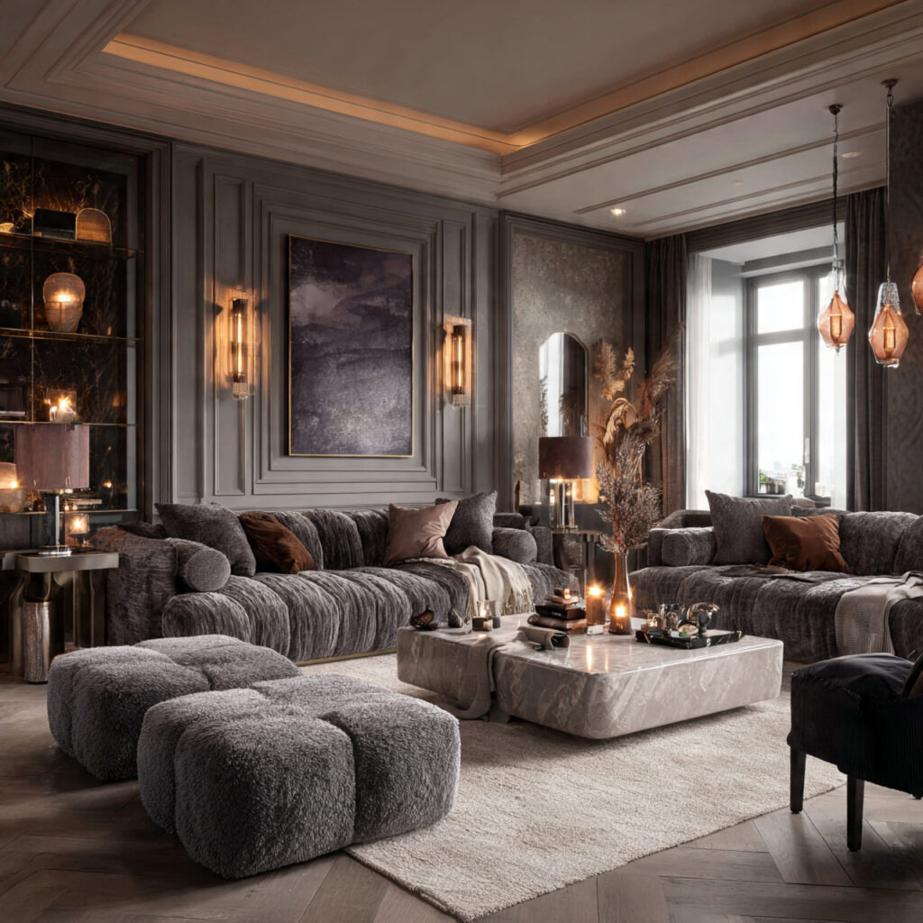 27 Gray Living Room Designs Ideas 2026 | Modern Inspiration 26 Classic Gray Living Room with Timeless Elements