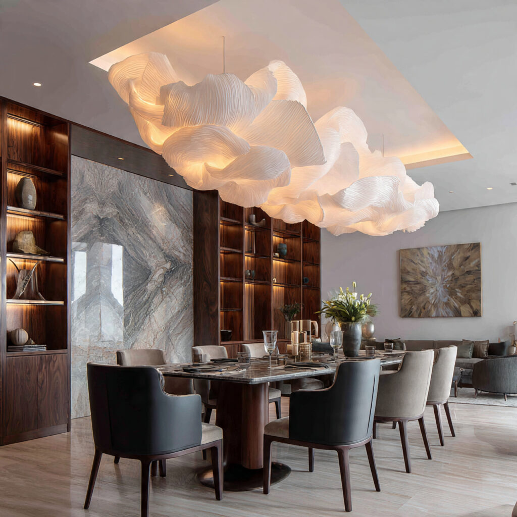 Luxury dining room ideas with statement lighting 