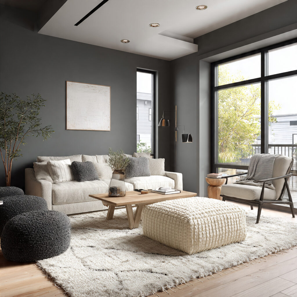 27 Gray Living Room Designs Ideas 2026 | Modern Inspiration 2 Soft Charcoal Living Room Inspiration