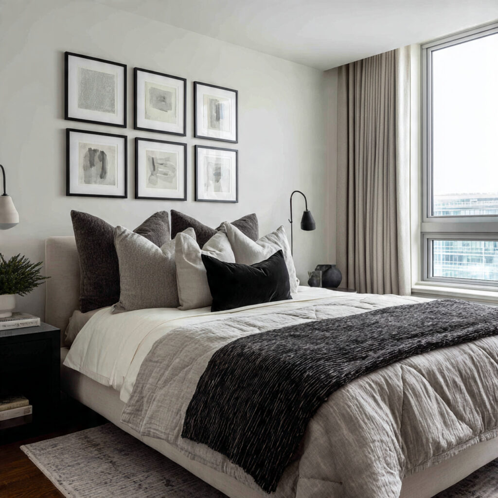 Warm Wood Accent Guest Bedroom Idea