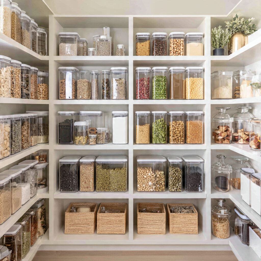 Pantry organization ideas with labeled containers