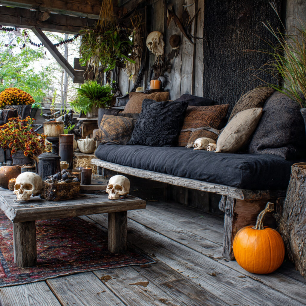 Rustic Outdoor Halloween Porch Ideas