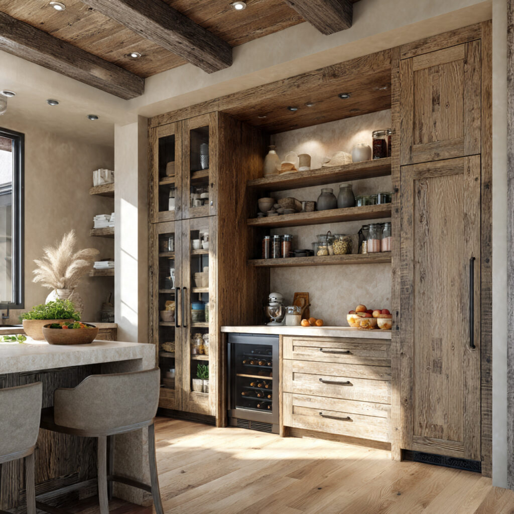 Hidden Pantry Ideas with Monochrome Aesthetics