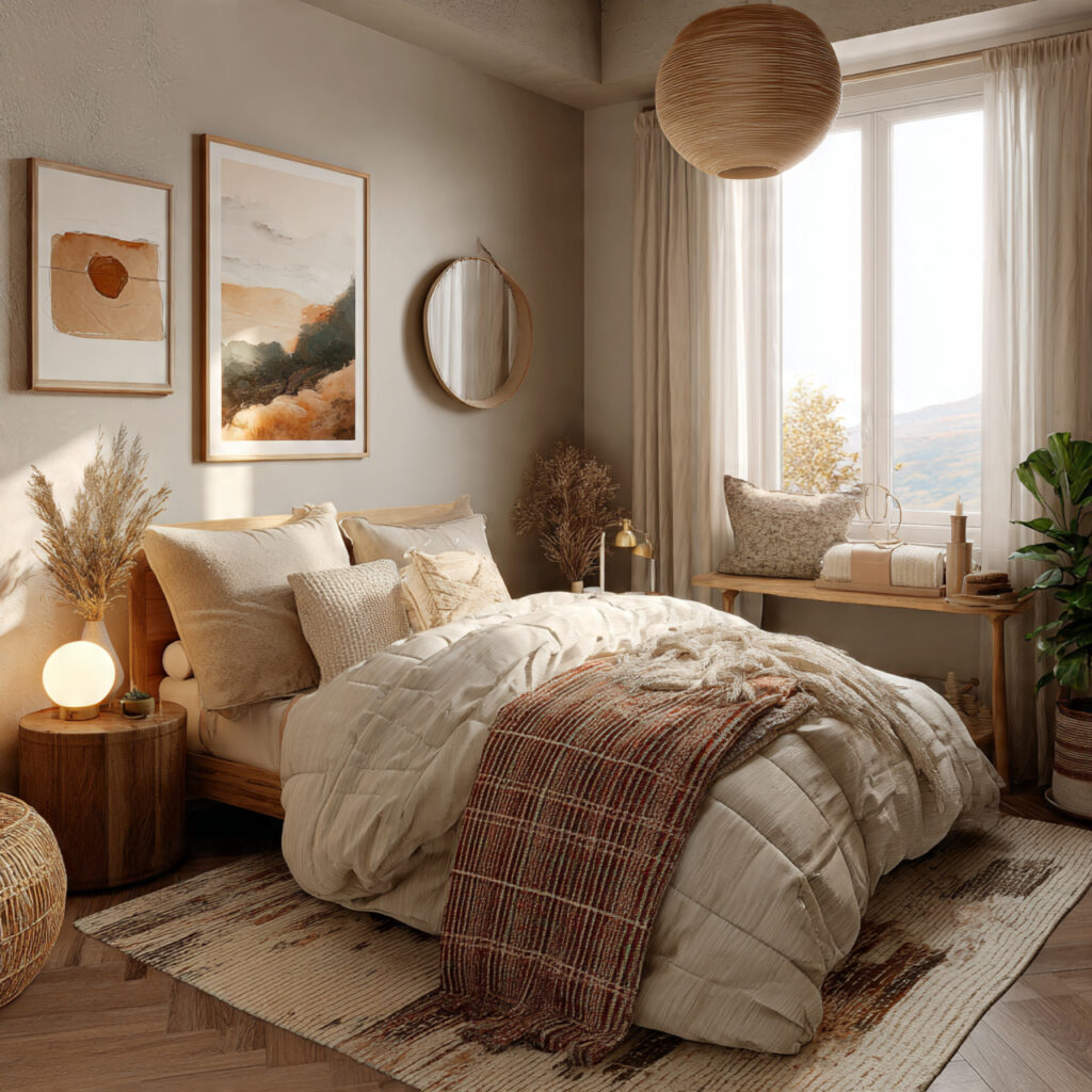 Cozy Warm Neutrals for Small Bedrooms Ideas