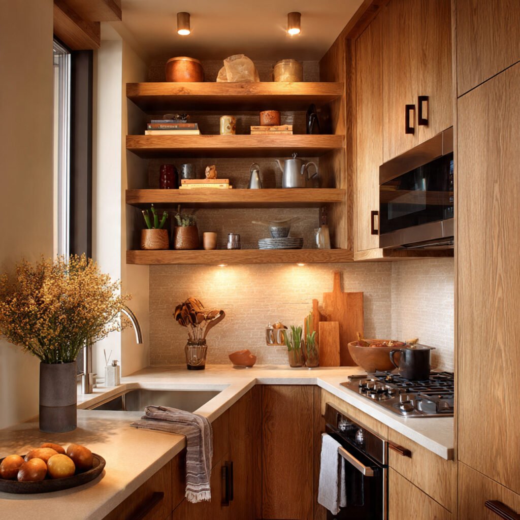 Warm Wood Accent Kitchen Idea
