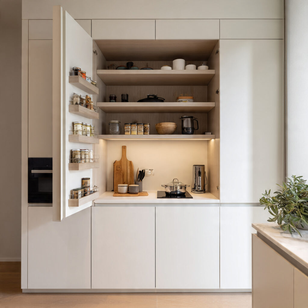Hidden shelving pantry ideas