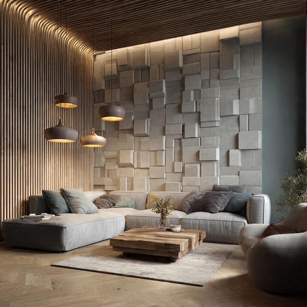 Textured Wall Panel Design Idea