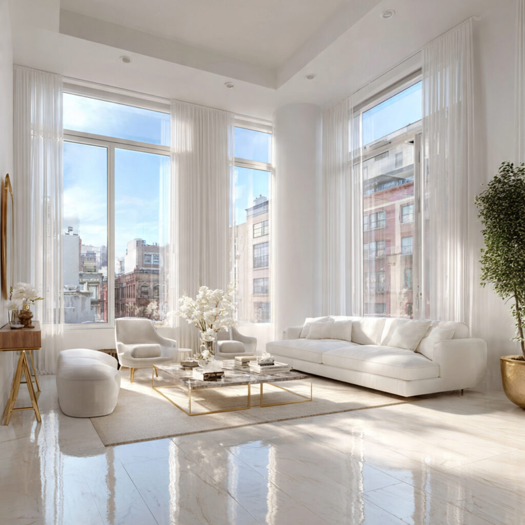 Cozy White Living Room Idea