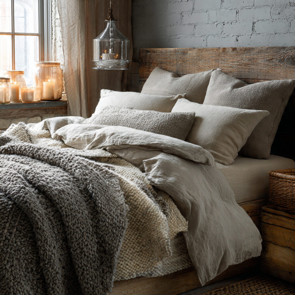 Textured Layered Bedding Idea