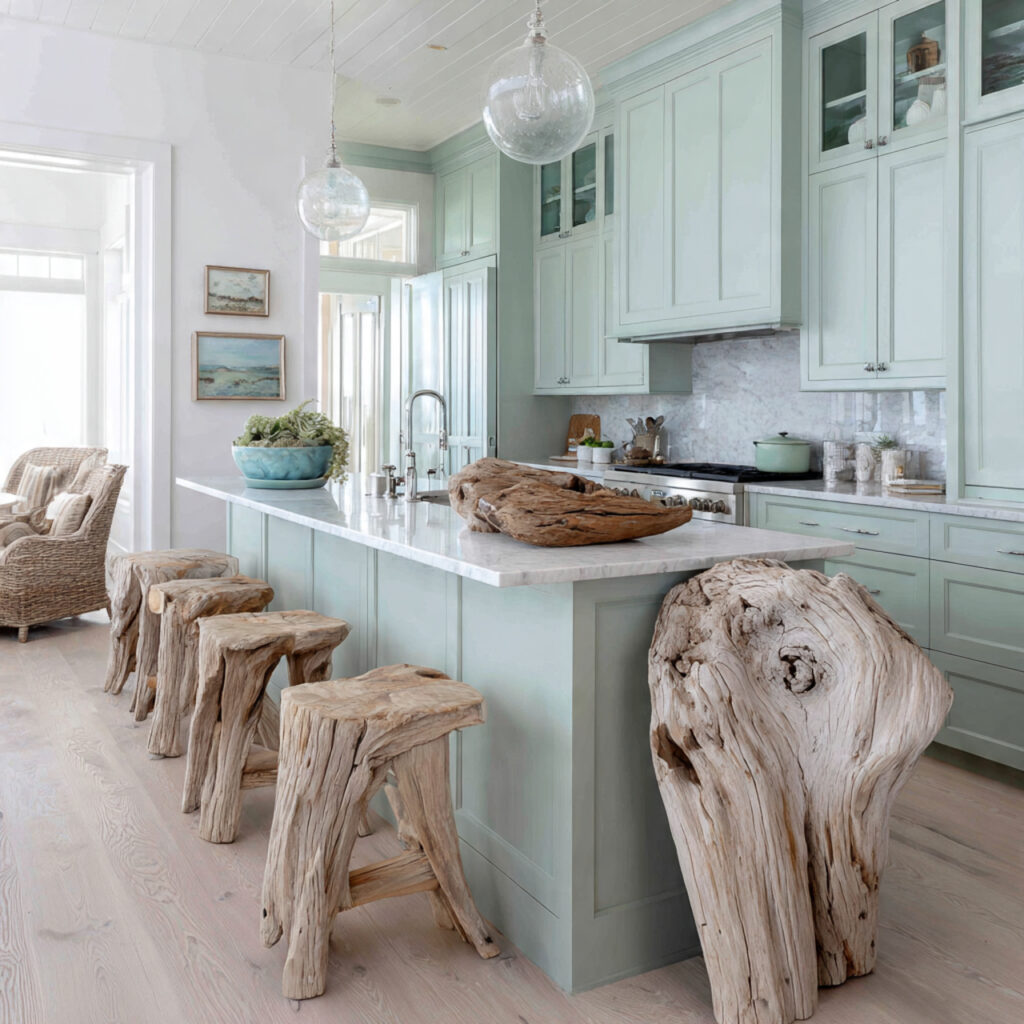 Coastal Green Kitchen Palette Idea