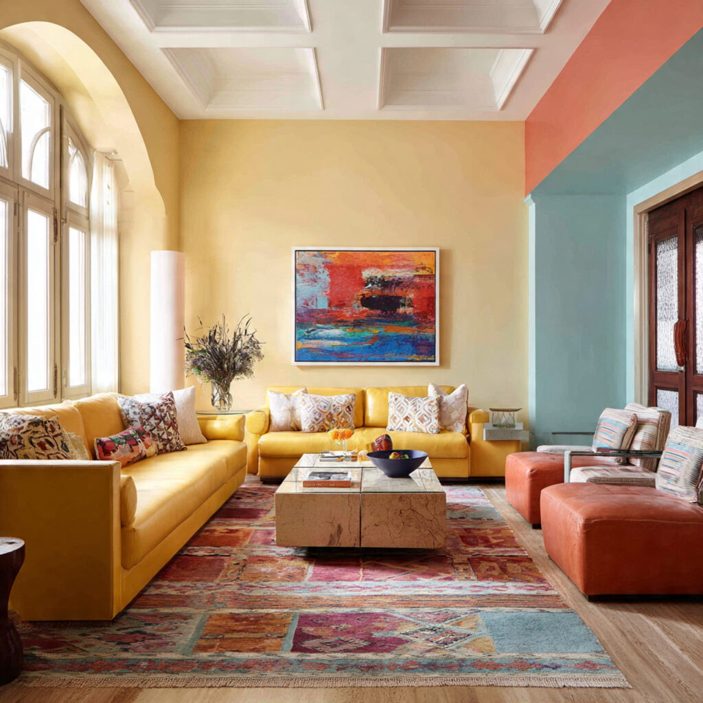 Color-Blocked Living Room Ideas