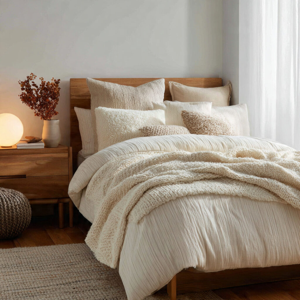 Soft Ivory Layered Bedding Ideas