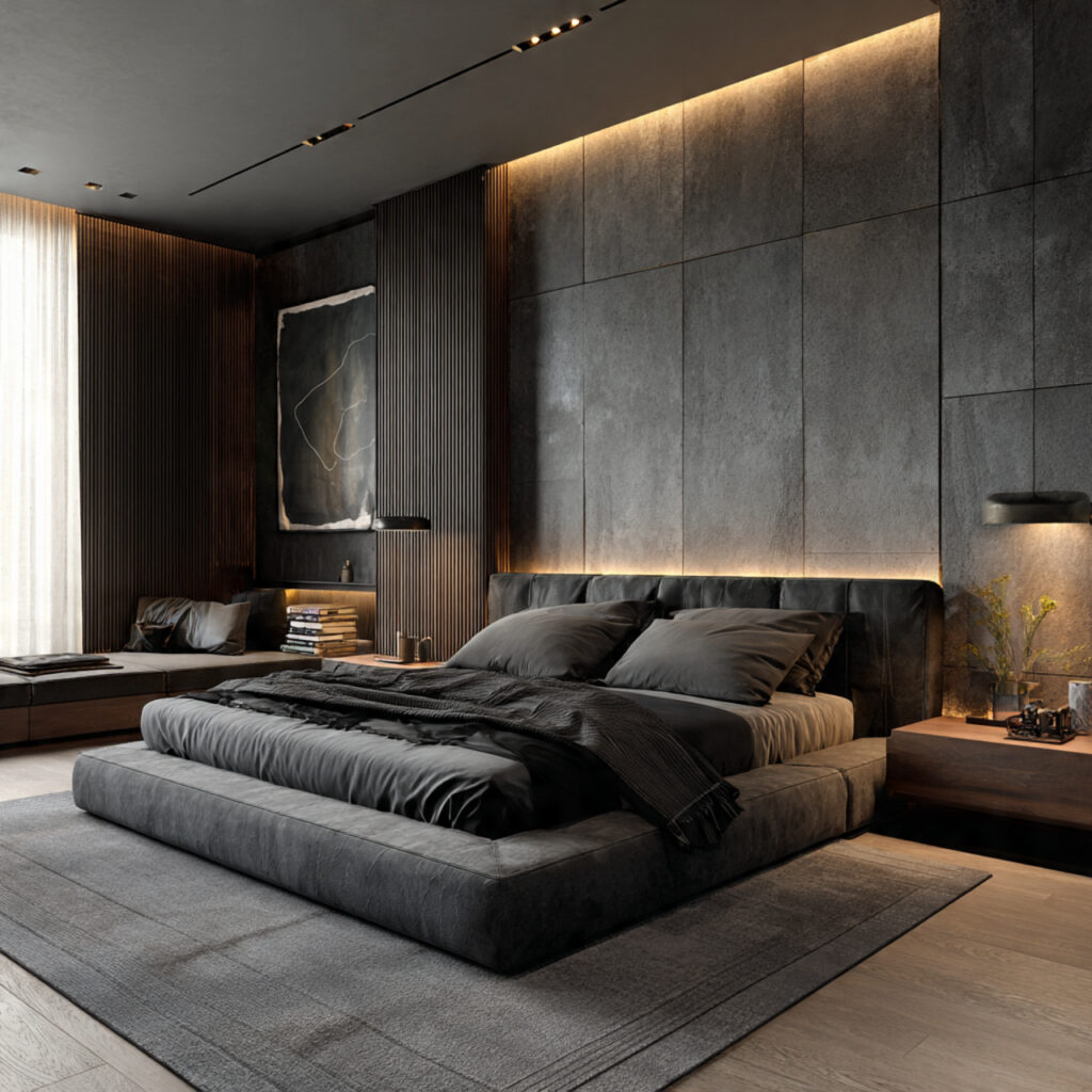 Minimalists Bedroom Ideas 2026 for Modern Calm Spaces 17 Elegant Dark Minimalist Bedroom Idea