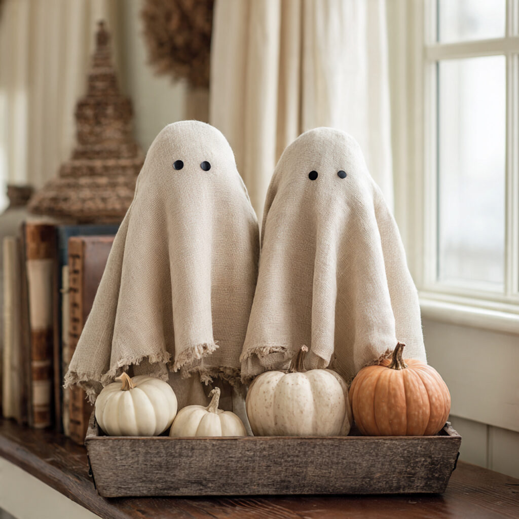 Farmhouse Halloween rustic ghost decor ideas