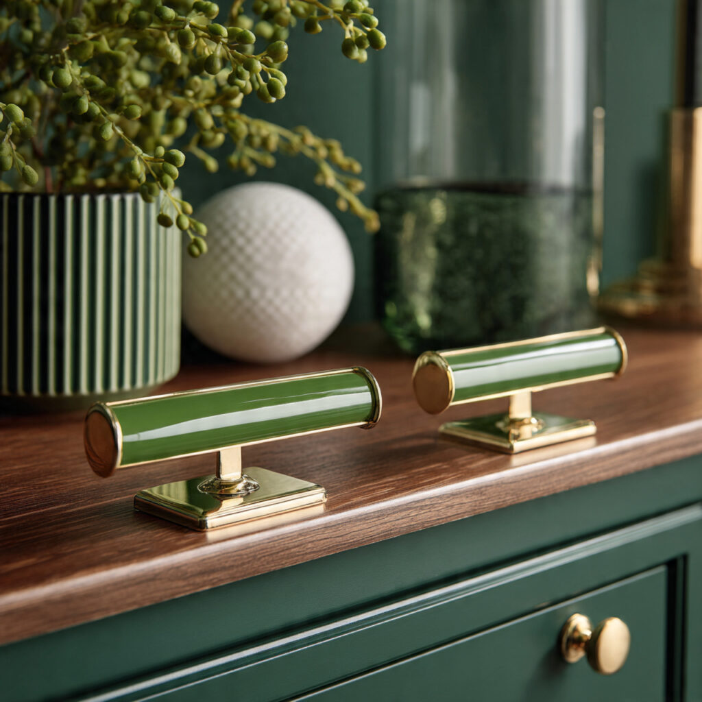 Green and Gold Hardware Pairing Idea