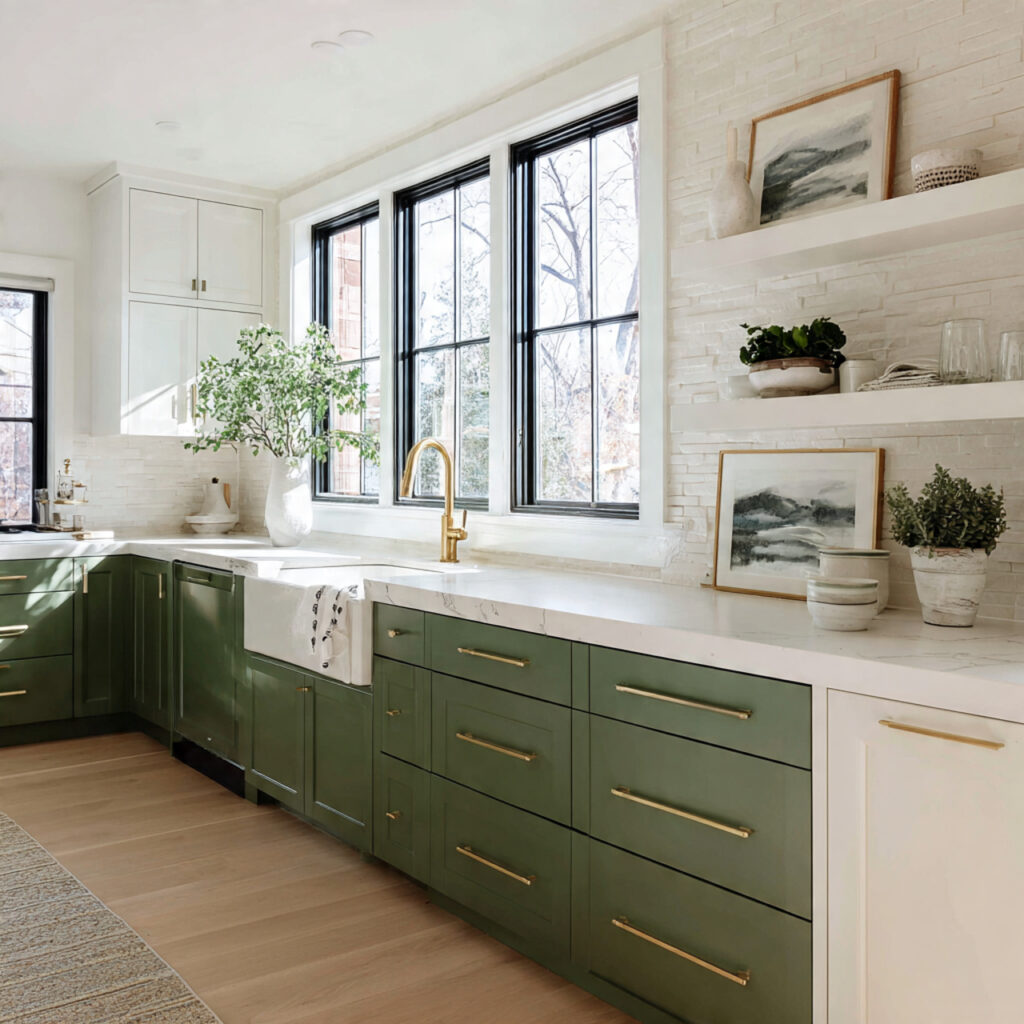 Green and White Contrast Design Idea