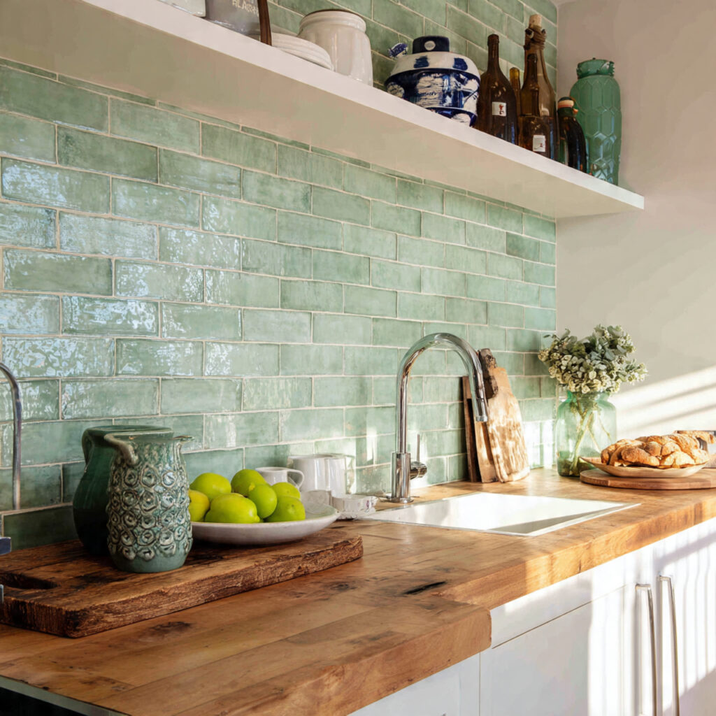 Green Tile Backsplash Idea
