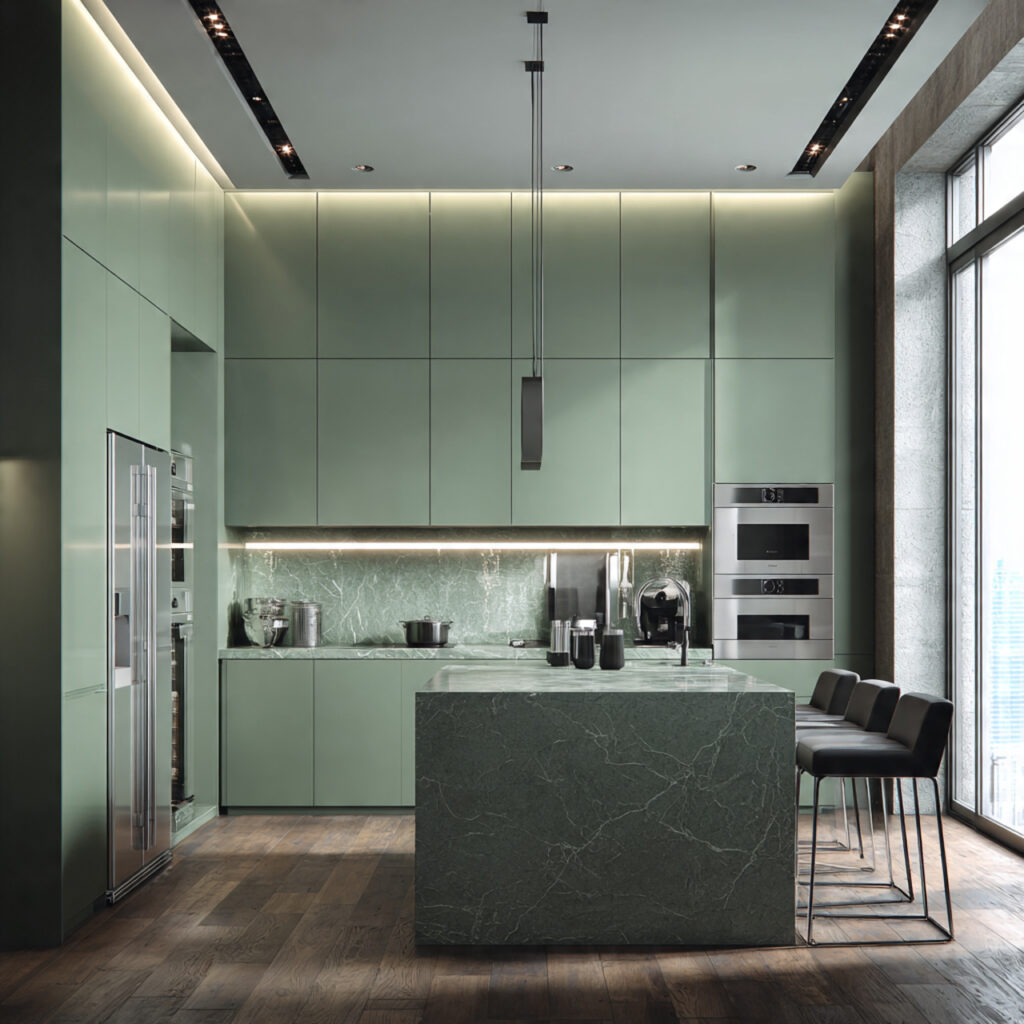 Green Smart Kitchen Integration Idea