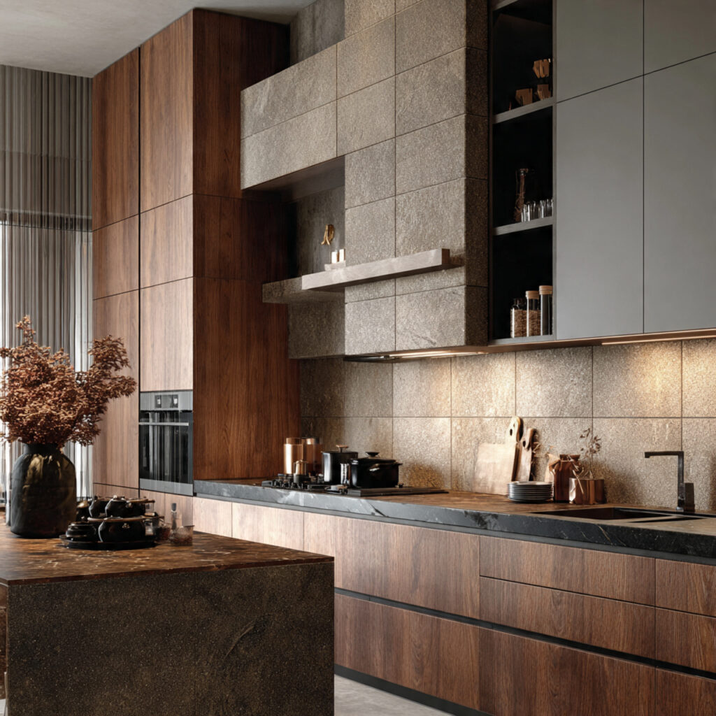 Mixed Texture Surface Kitchen Idea