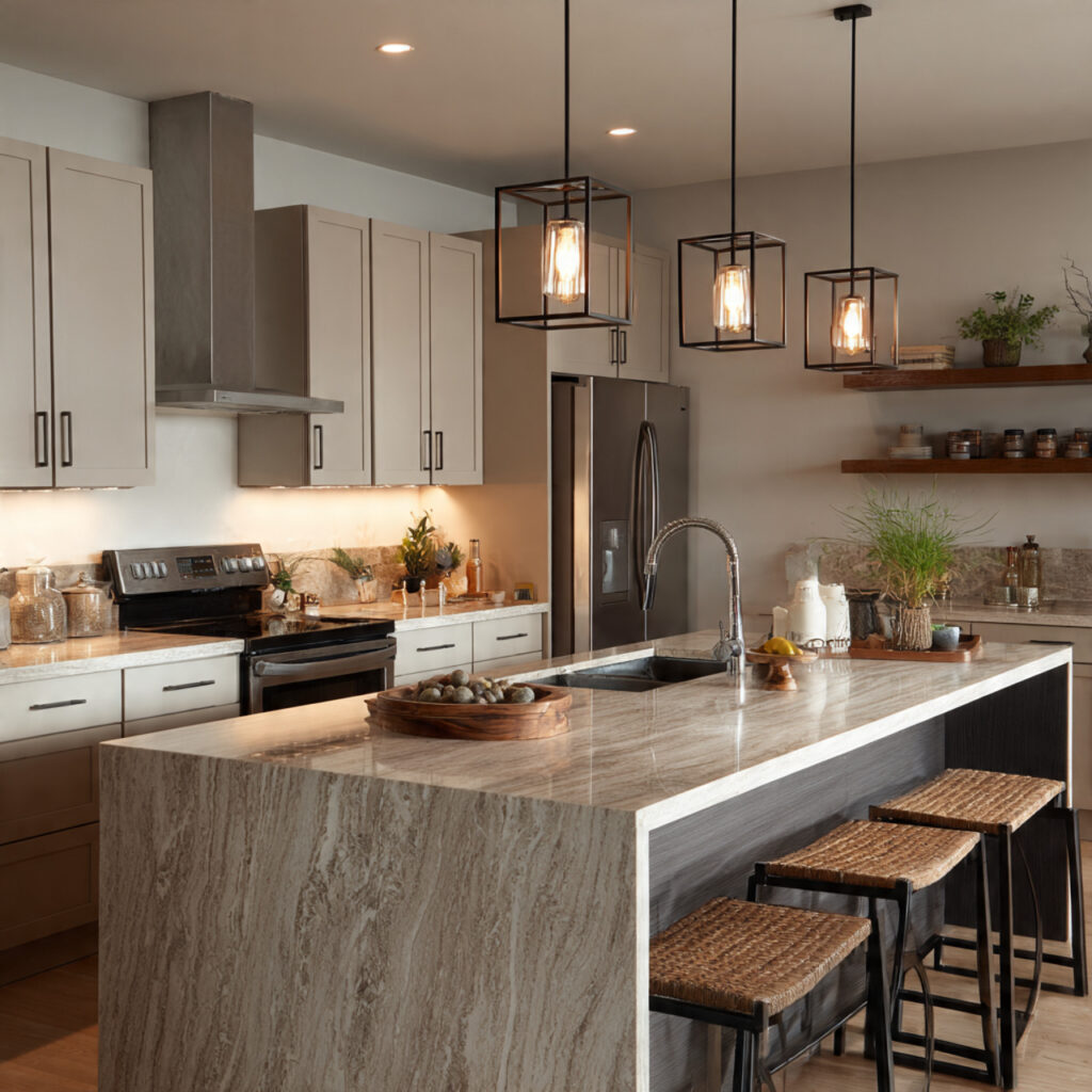 Layered Lighting Kitchen Idea