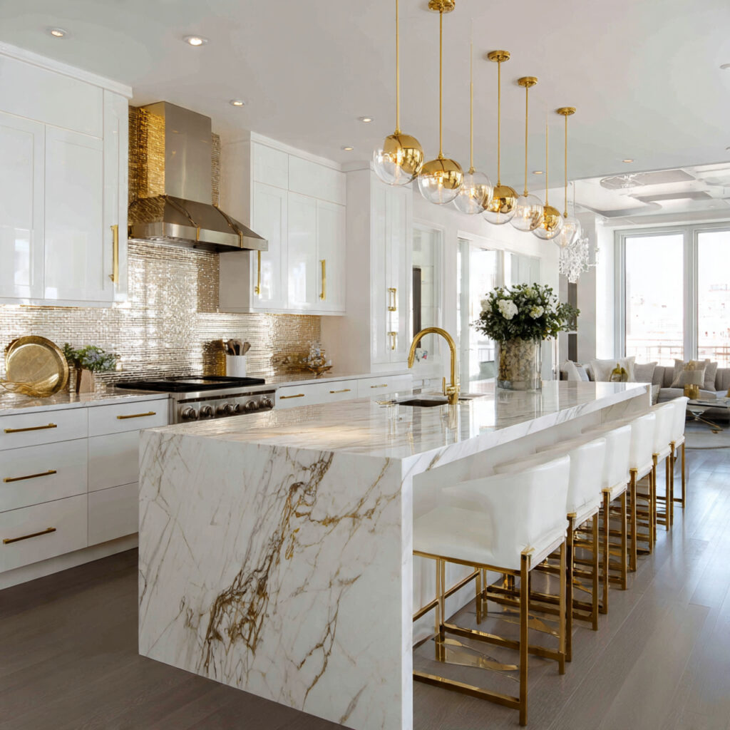 29 Fresh Kitchen Inspiration Ideas 2026 You’ll Love 19 Luxe Gold Fixture Kitchen Ideas