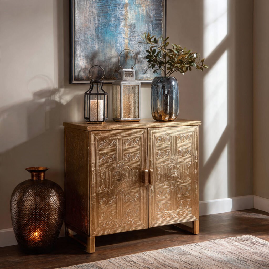 Metallic Accent Cabinet Ideas