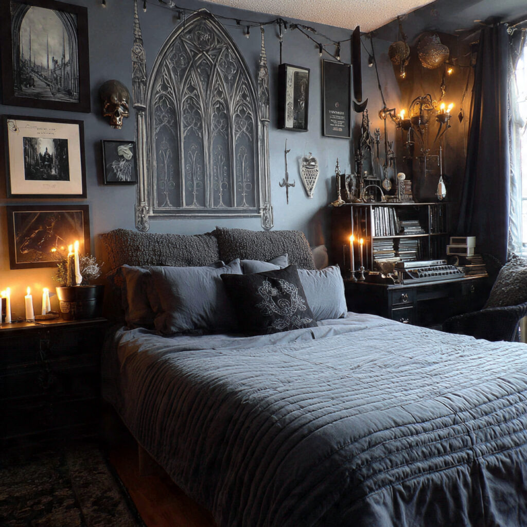 Modern Gothic Bedroom Halloween Room Decor Ideas