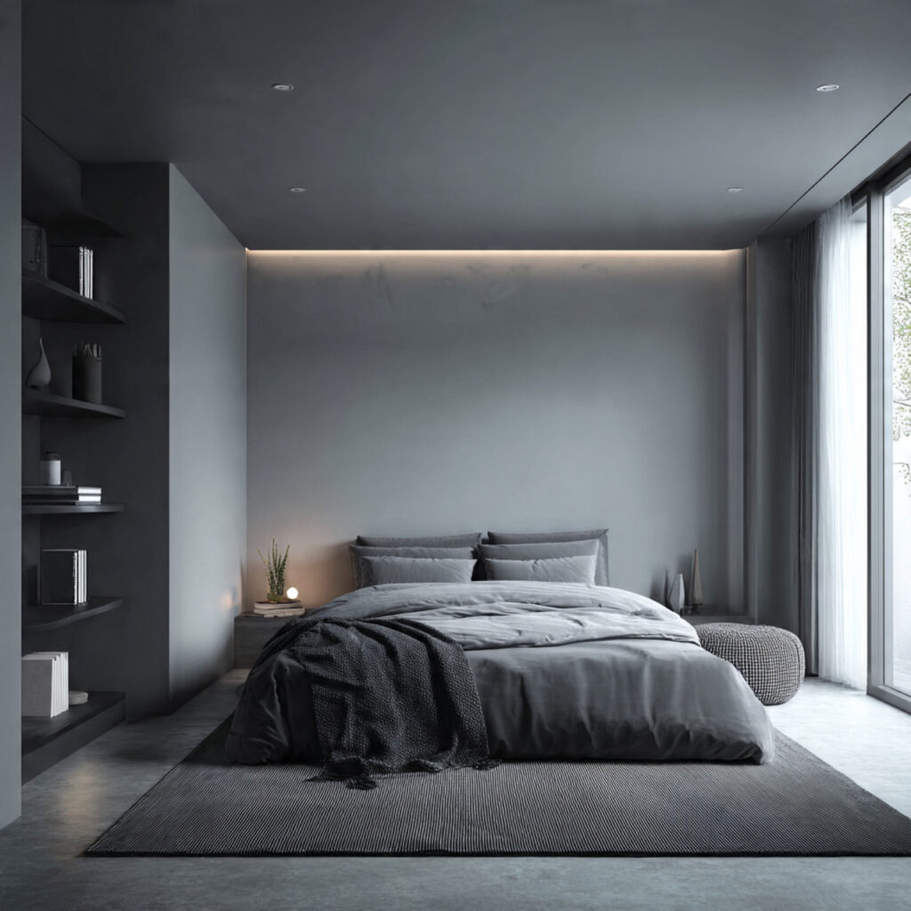 Minimalists Bedroom Ideas 2026 for Modern Calm Spaces 11 Monochrome Minimalist Bedroom Idea