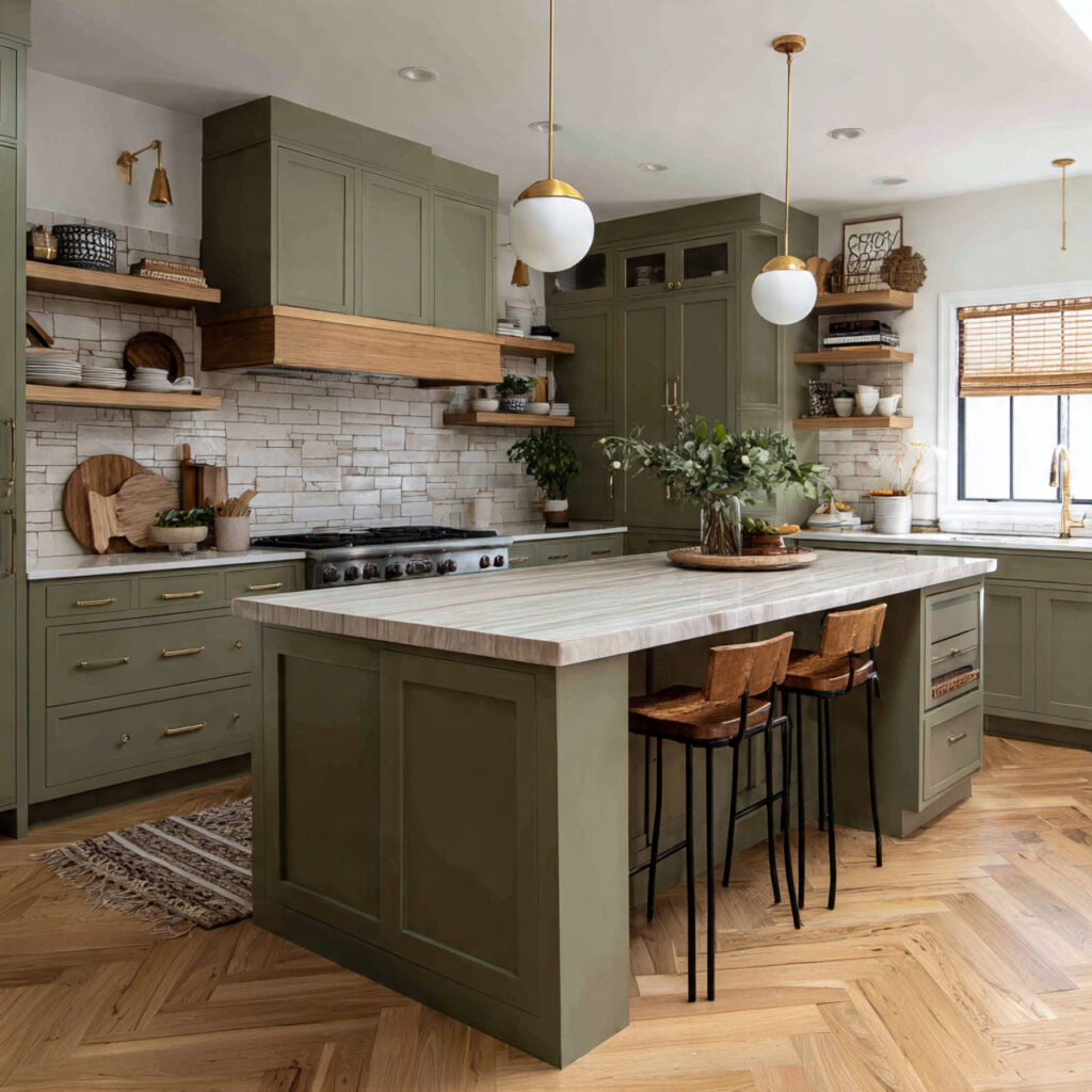Olive-Tone Kitchen Makeover Idea